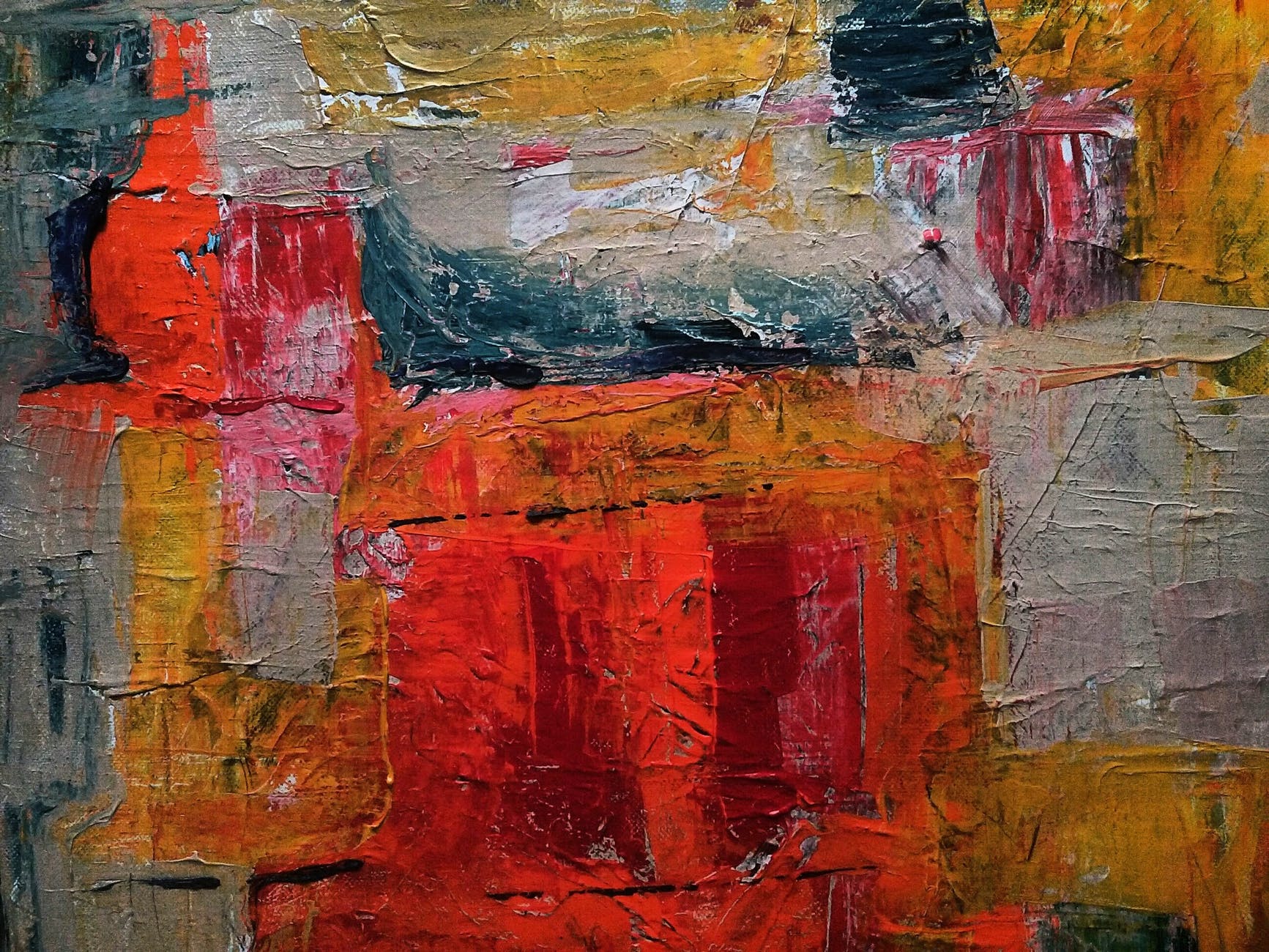 red gray and yellow abstract painting